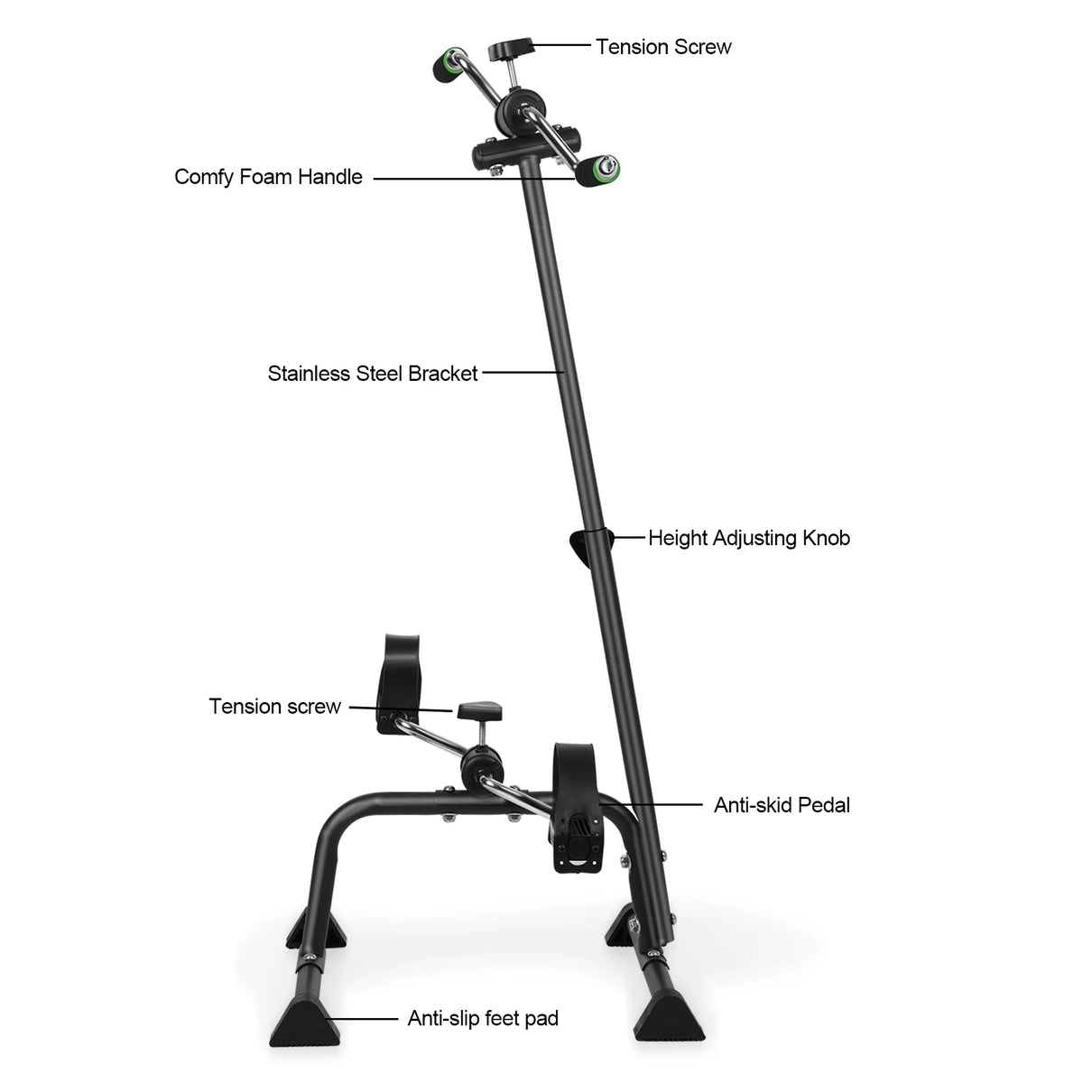 Mwptoo Elderly Exercise Bike, Pedal Exerciser Bike, Hand Arm Leg Knee Peddler, Adjustable Fitness Equipment for Seniors, Elderly Home Pedal Exercise Bike for Total Body