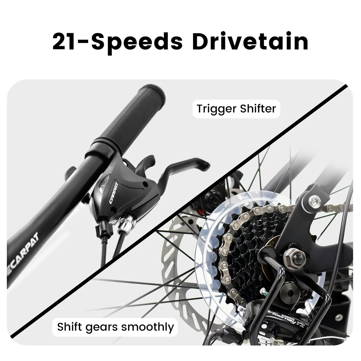 27.5 - Inch Mountain Bike for Adults | 21 - Speed Trail & City Bicycle with Disc Brakes | Gray