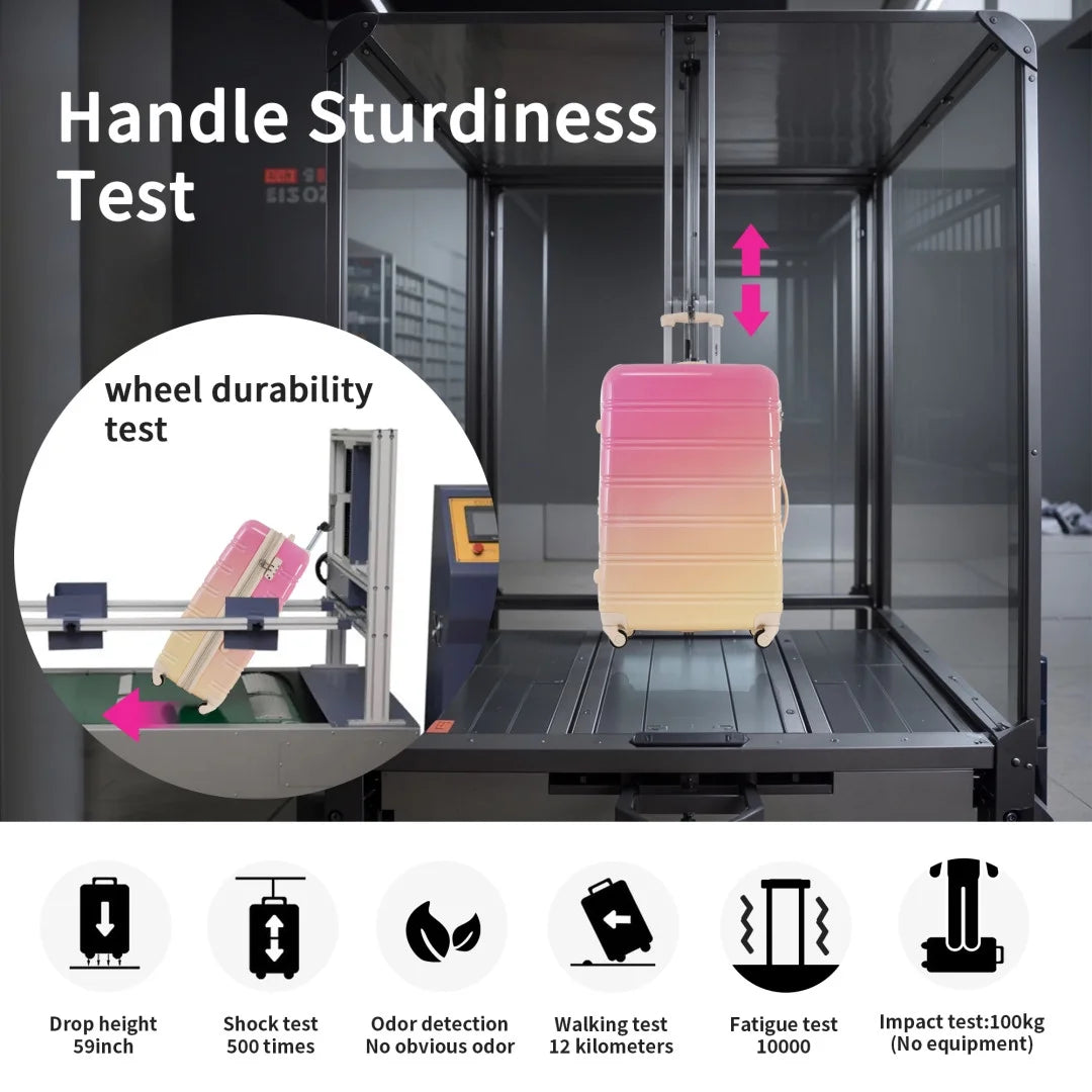 3 Piece Luggage Sets, Hard Shell Suitcase 20/24/28 in with TSA Lock and Spinner Wheels, Expandable Lightweight Travel Luggage for Men Women, Multicolor Purple