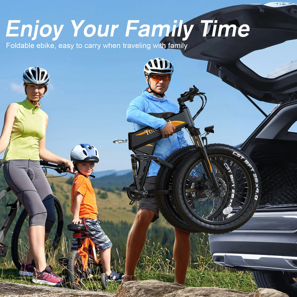 Totguard 26"x4" Electric Bike, Fat Tire 500W Ebike, Foldable Electric Bicycles E Bikes for Adults Electric 48V 10ah Battery, Dual Shock Absorber, Lockable Fork UL2849