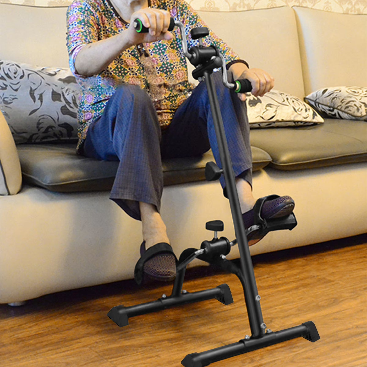 Mwptoo Elderly Exercise Bike, Pedal Exerciser Bike, Hand Arm Leg Knee Peddler, Adjustable Fitness Equipment for Seniors, Elderly Home Pedal Exercise Bike for Total Body