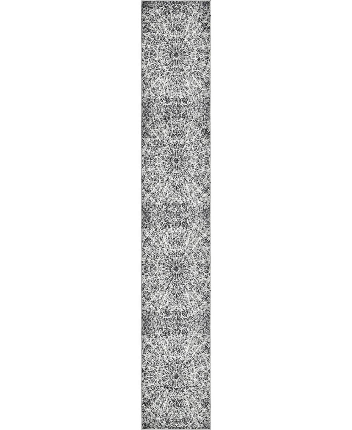 Unique Loom Grace Sofia Dark Gray 2' x 13' Runner Rug