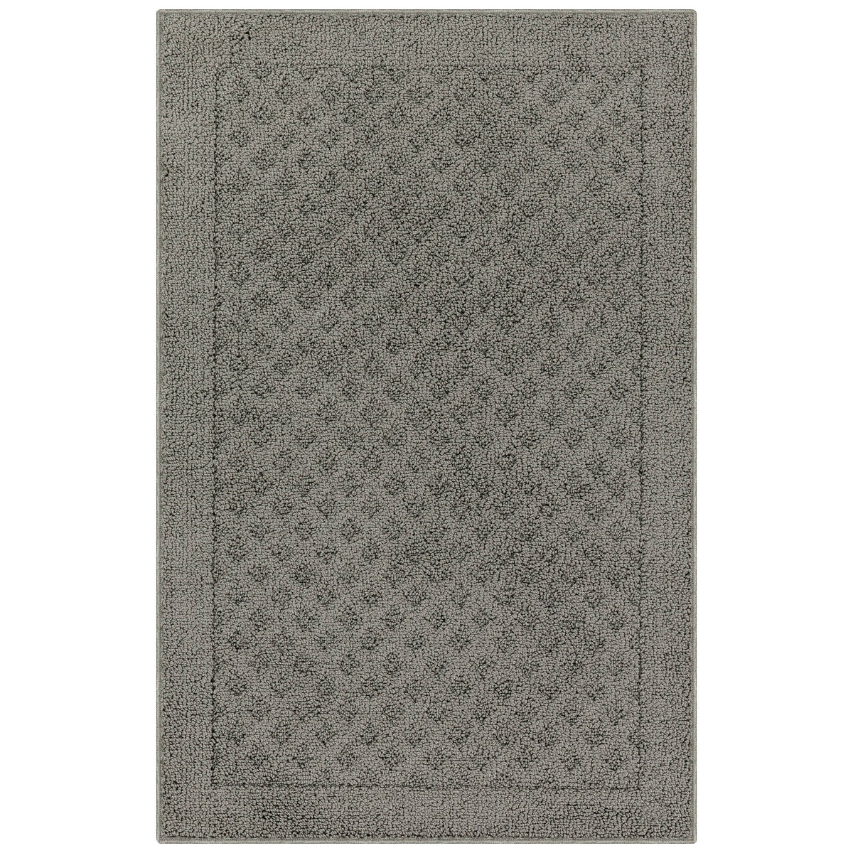 Mainstays Dylan Solid Diamond Traditional Pewter Gray Indoor Accent Rug, 2'6"x3'10"