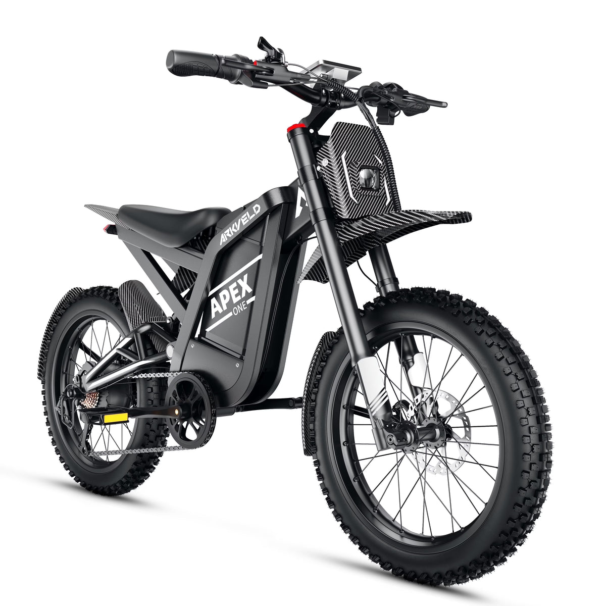 Arkveld Electric Bike for Adults, Peak - 3000W, Max 40MPH and 80miles Electric Motorcycle, 25" Fat Tire Dirt Bike, APEX1 7 - Speed E - Bike,white
