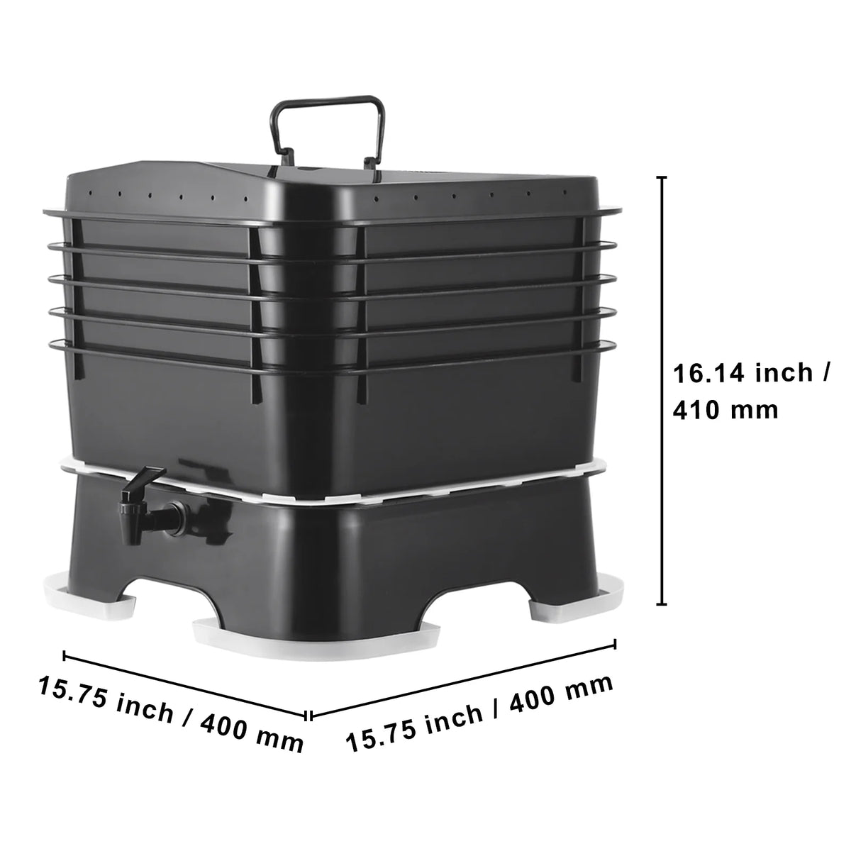 VEVOR 5 - Tray Worm Composter, 50 L Worm Compost Bin Outdoor and Indoor, Sustainable Design Worm Farm Kit, for Recycling Food Waste, Worm Castings, Worm Tea, Vermiculture and Vermicomposting
