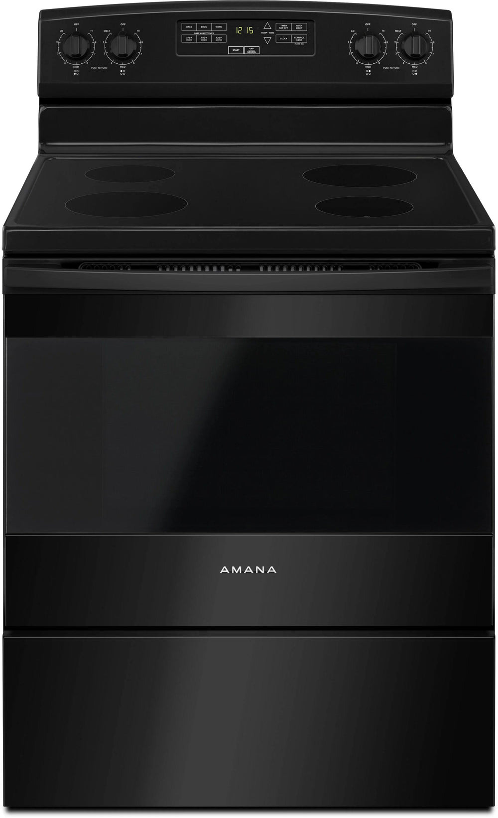 Amana AER6303MFB 30-Inch Electric Range with Extra-Large Oven Window - Black