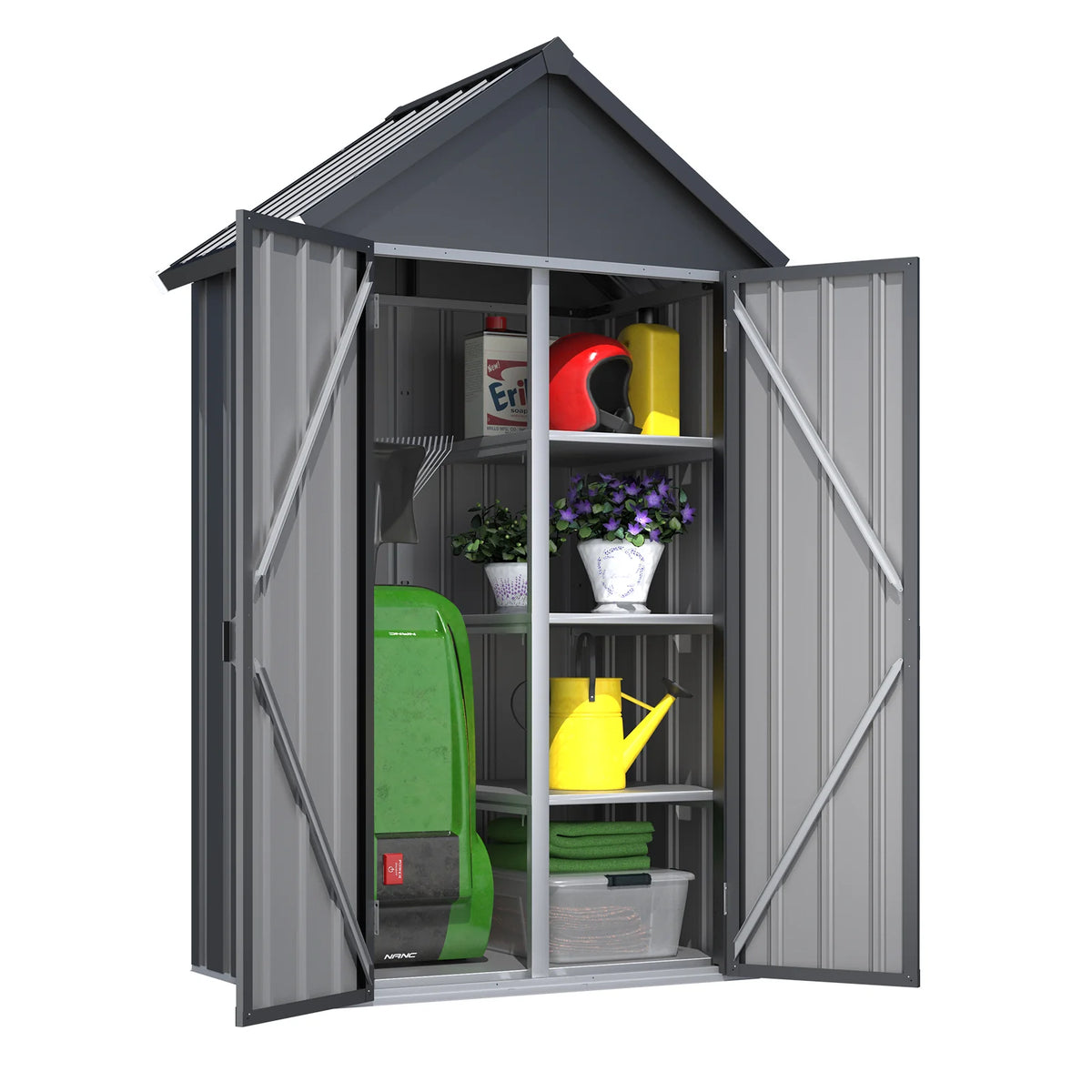 AECOJOY Outdoor Storage Cabinet Waterproof with Shelves, Vertical Tall Sheds Cabinet