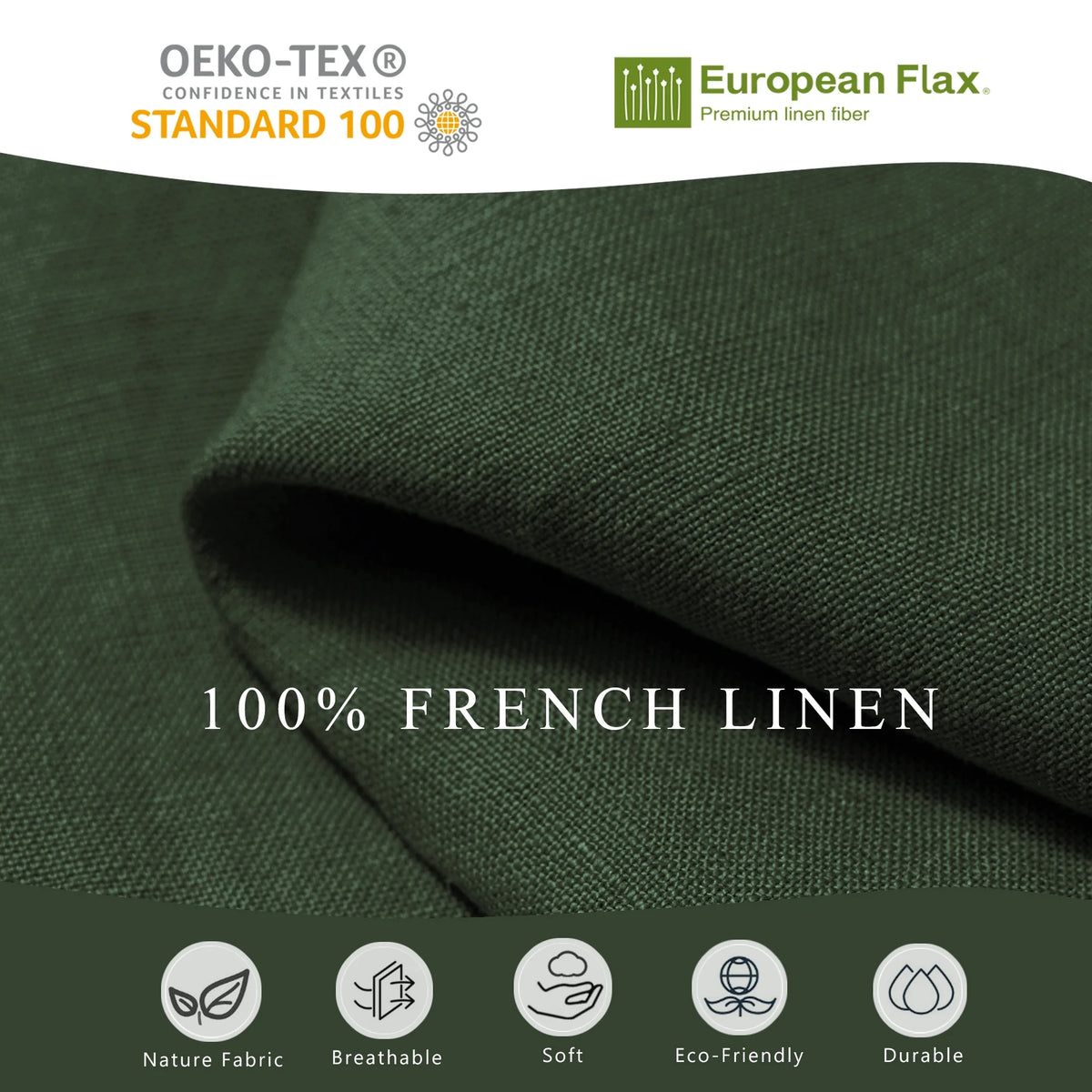 100% Pure Linen Duvet Cover with Button Closure and Corner Ties Soft & Breathable - Natural Full/Queen
