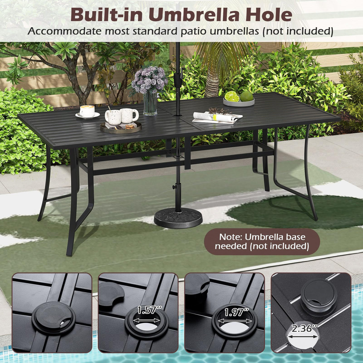 Tangkula 9 Pieces Patio Dining Set for 8