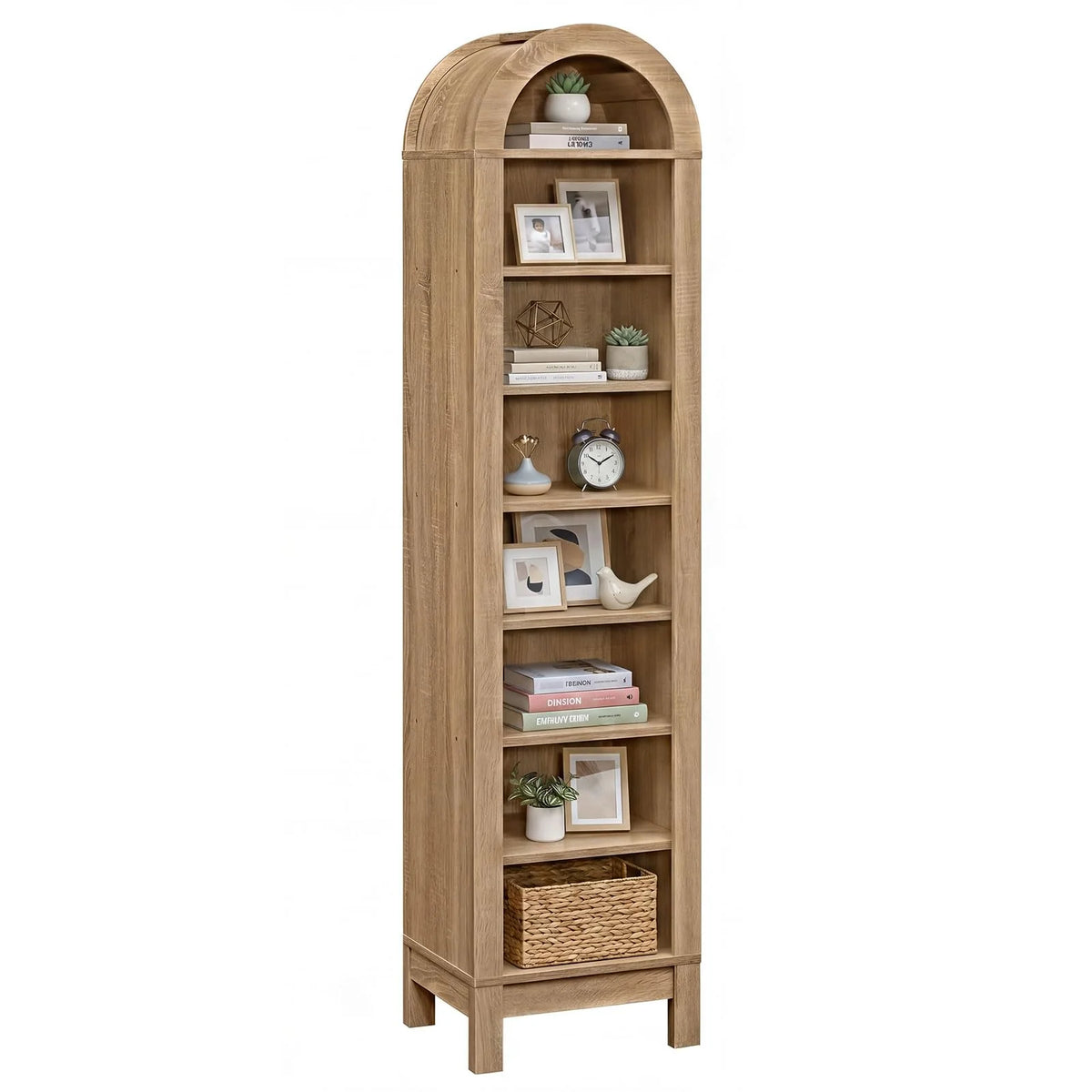 Tangkula 71" Tall Arched Bookcase for Living Room
