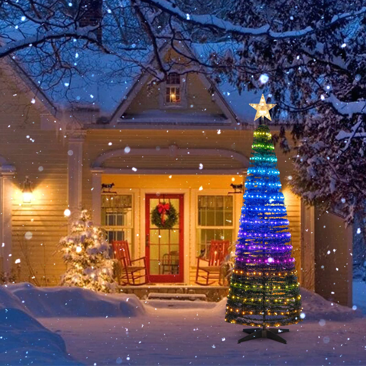 Tangkula 6.2FT Pop-Up Christmas Tree with 282 LED Lights