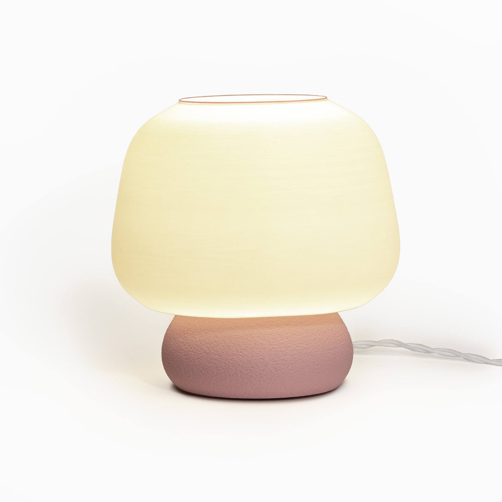 Mushroom 10" Modern Classic Plant-Based PLA 3D Printed Dimmable LED Table Lamp, White/Light