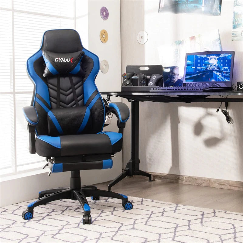 Ergonomic Gaming Chair Recliner with Footrest, Linkage Armrests & Lumbar Support, Big Wide High Back Swivel Video Gaming Office Computer Chair