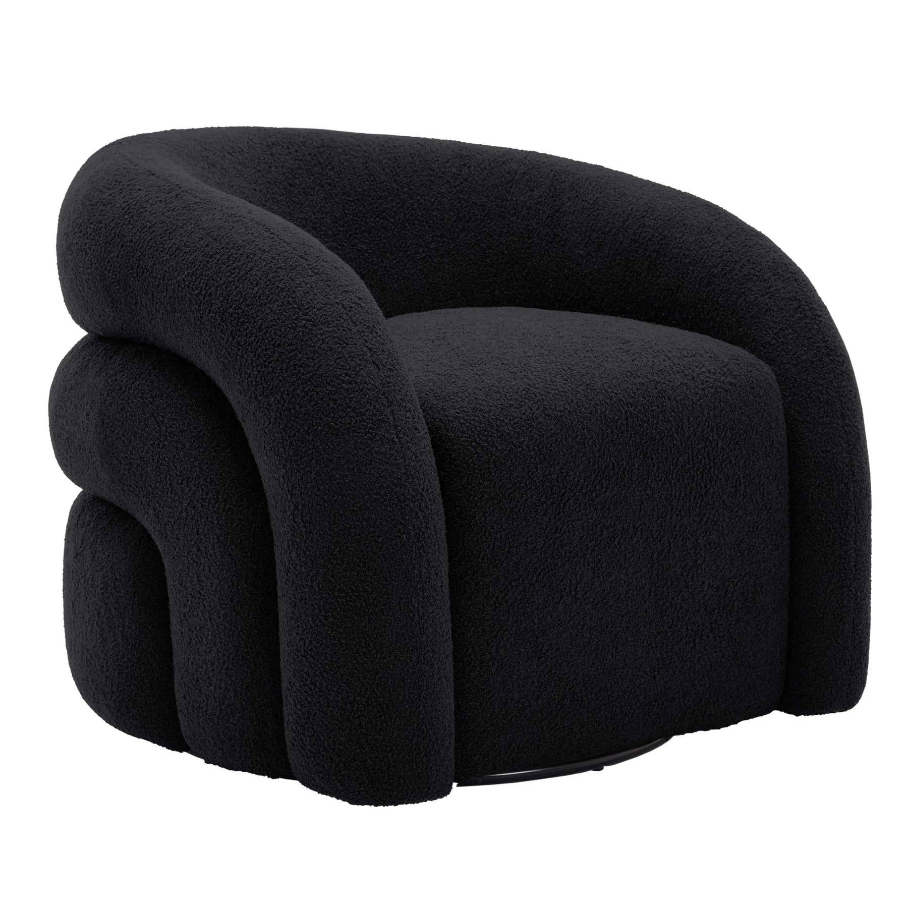 360 Swivel Accent Chair for Living Room, Boucle Barrel Armchair Single Sofa Chair Reading Chair, Sage Green