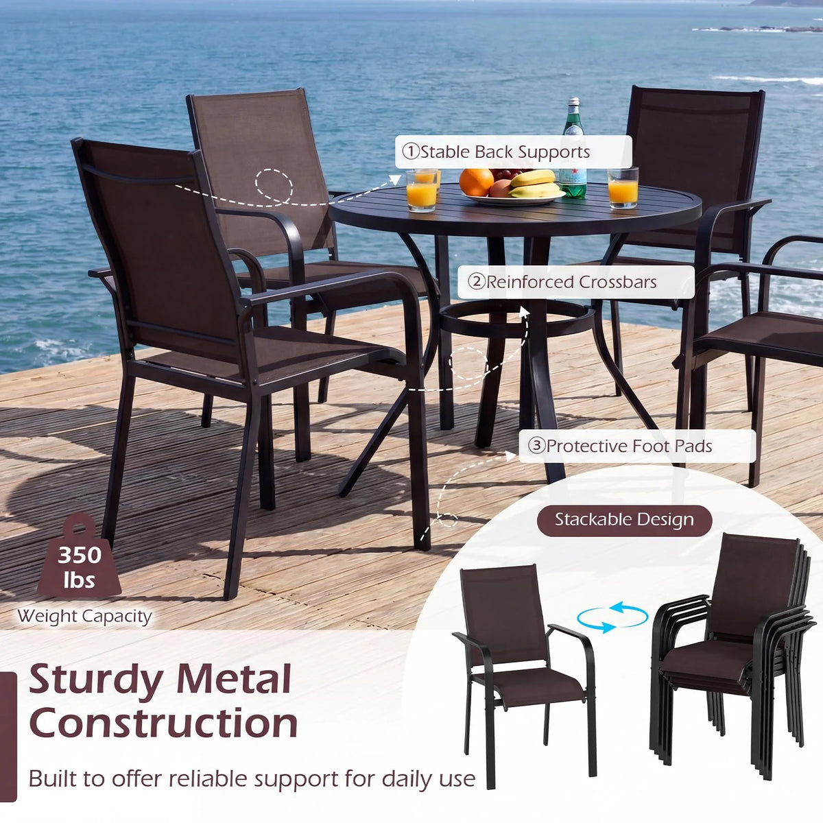 Tangkula 9 Pieces Patio Dining Set for 8