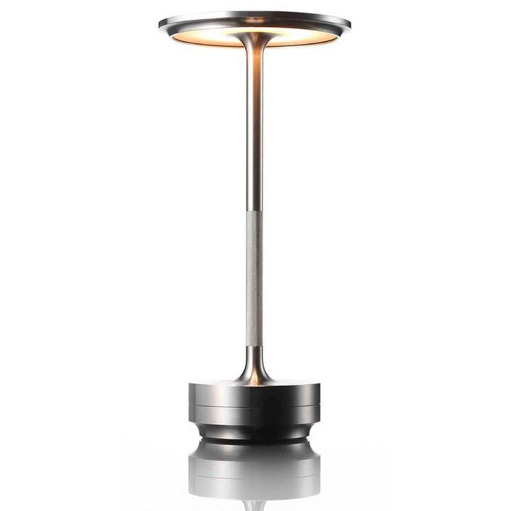 Ambient - Metallic Cordless Table Lamp - Rechargeable - Waterproof - Silver