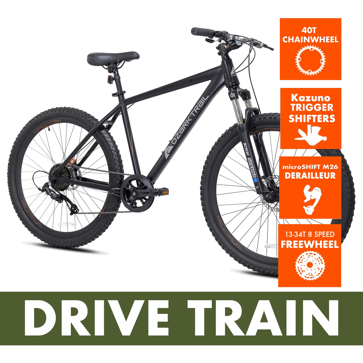 Trail 27.5" Vibe Mountain Bike, Medium Frame, Black