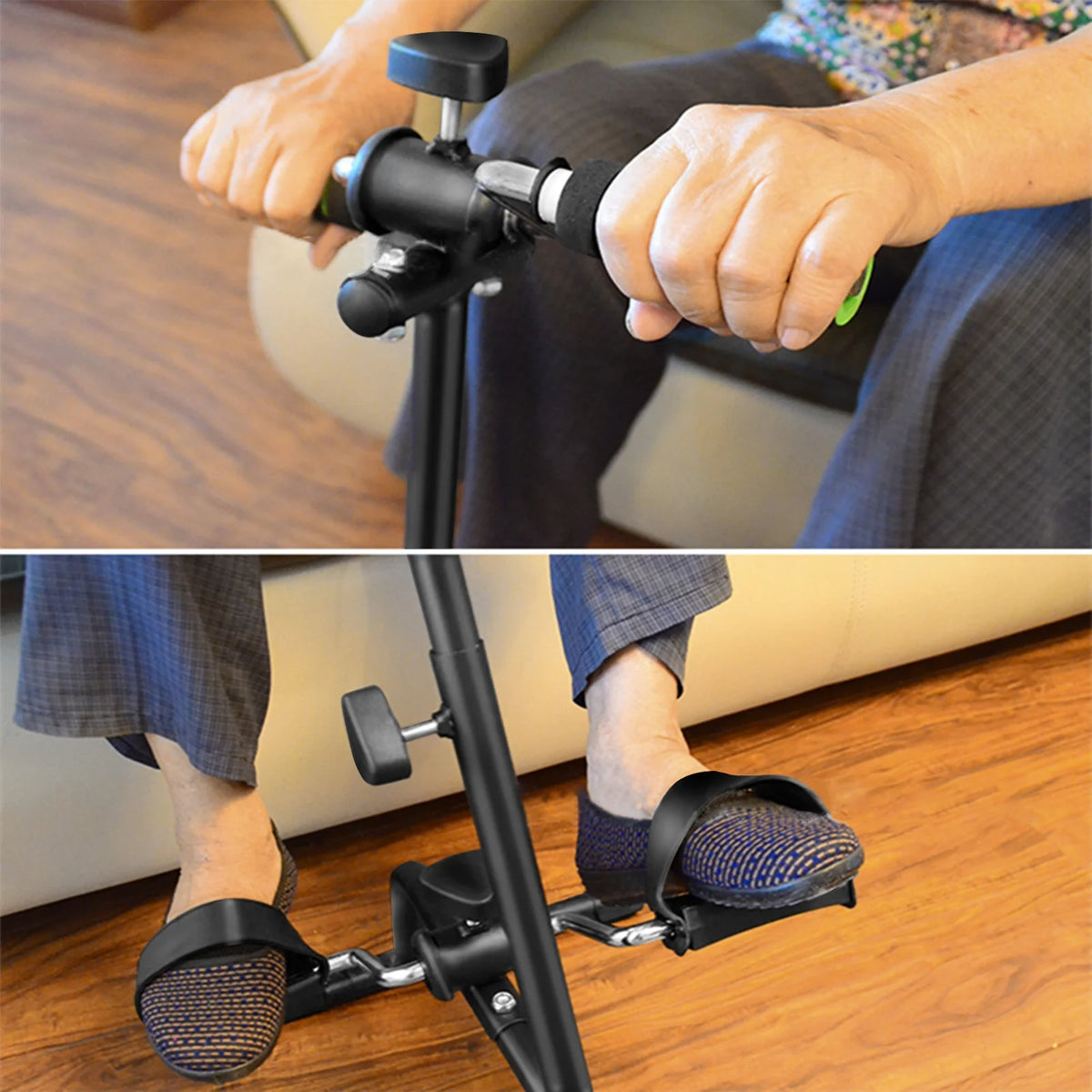 Mwptoo Elderly Exercise Bike, Pedal Exerciser Bike, Hand Arm Leg Knee Peddler, Adjustable Fitness Equipment for Seniors, Elderly Home Pedal Exercise Bike for Total Body