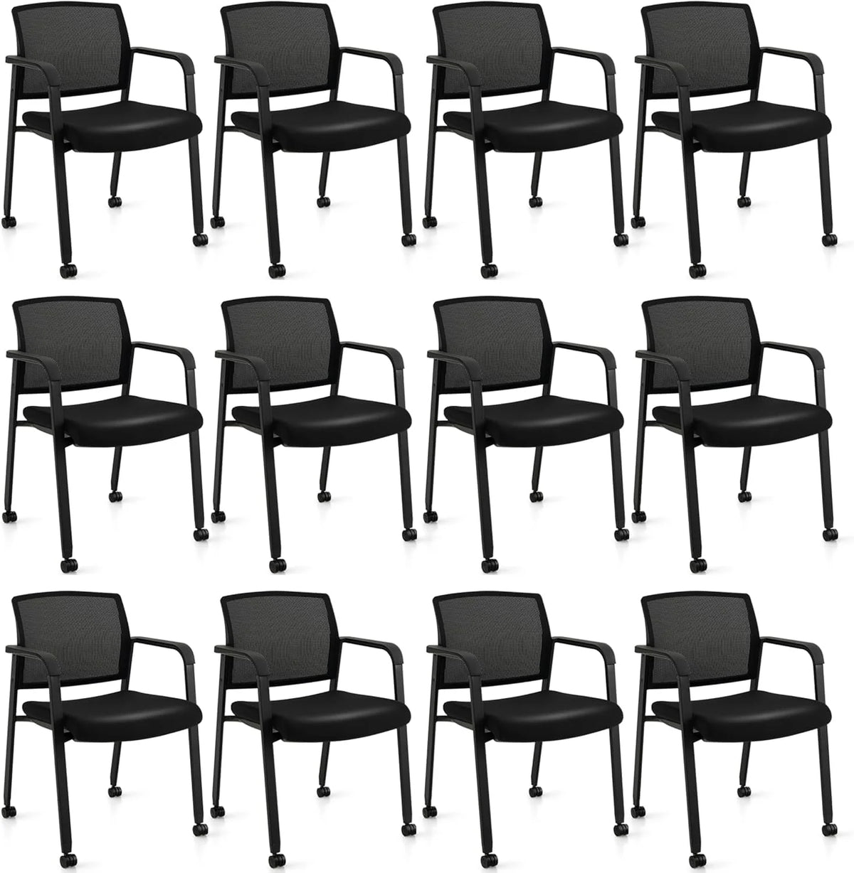 Tangkula Rolling Conference Room Chairs Set of 12