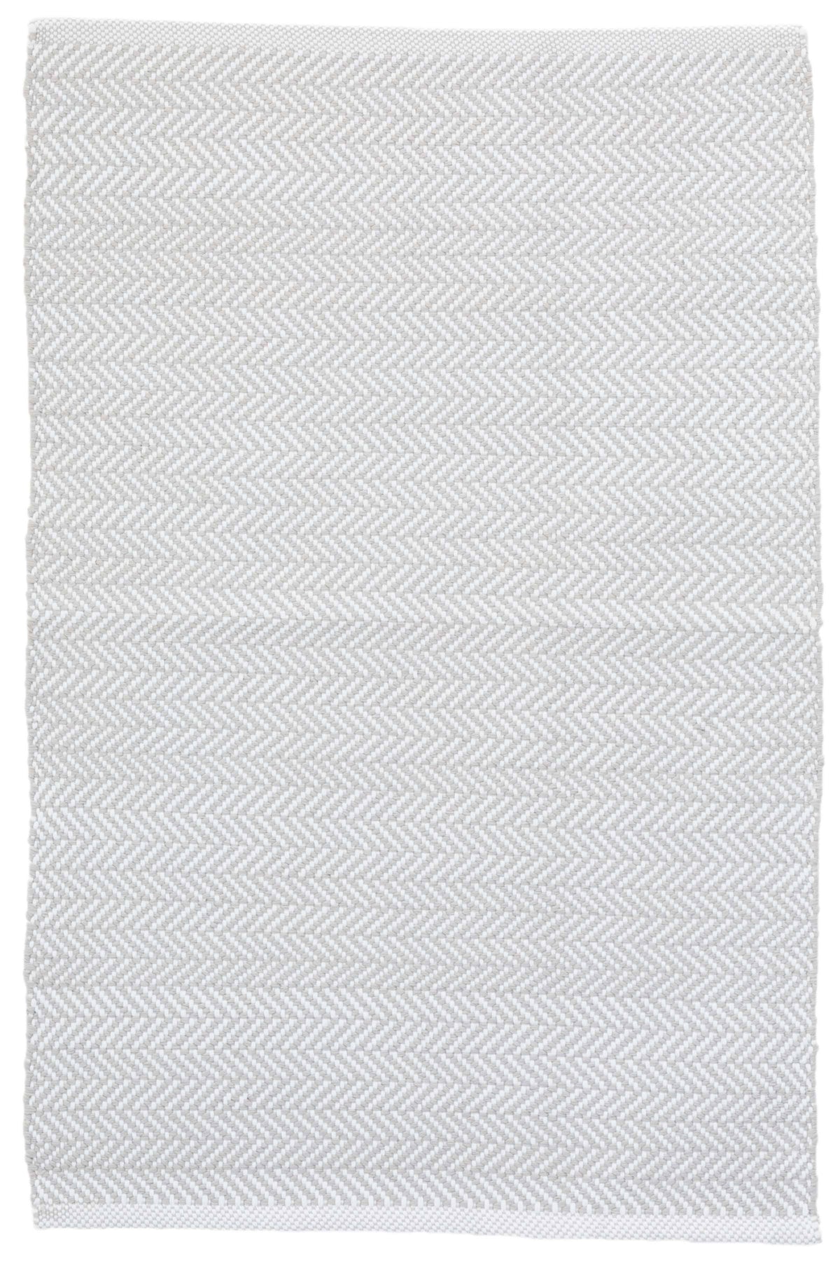 Dash & Albert Herringbone Pearl Grey Indoor/Outdoor Rug 2.5ft x 8ft