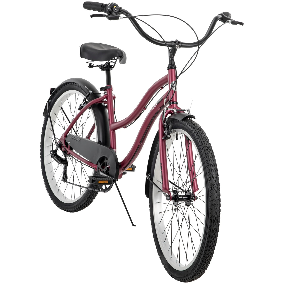 26" Huffy Lockland Cruiser Bike, 7 - Speeds, Padded Saddle, Pink, Ages 12+