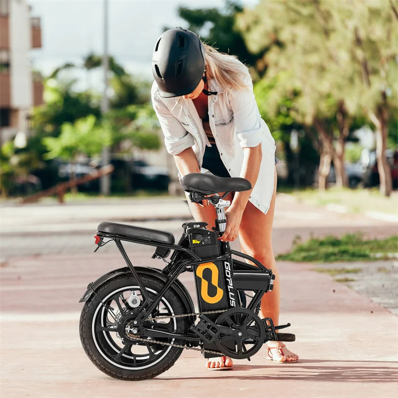 16" Folding Electric Bike with 500W Brushless Motor, 20 MPH, 37-Mile Range, Removable Battery & Dual Disc Brakes, Mini E-Bike for City Commuting