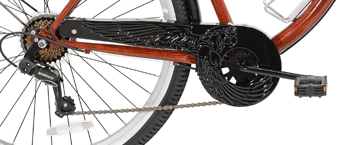 26" Margaritaville Men'S Cruiser Bike, Wood Grain Color