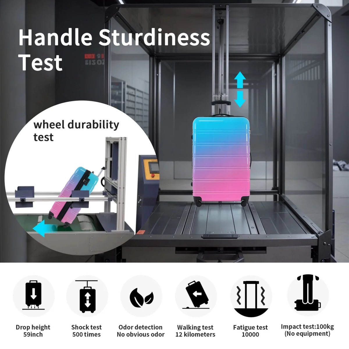 3 Piece Luggage Sets, Hard Shell Suitcase 20/24/28 in with TSA Lock and Spinner Wheels, Expandable Lightweight Travel Luggage for Men Women, Multicolor Purple