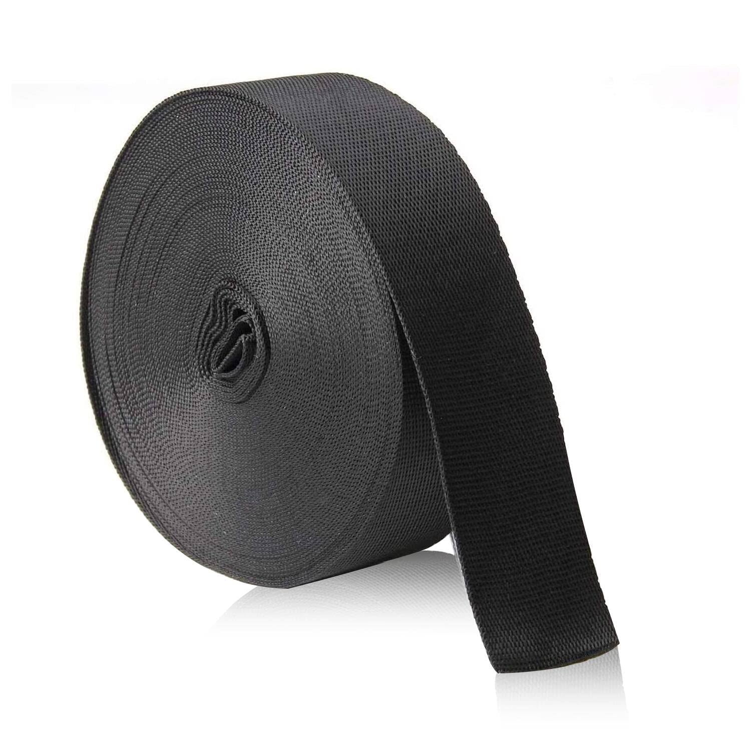 JIAKAI 1 inch Wide 10 Yards Nylon Heavy Duty Webbing Strap,Polypropylene Heavy Straps for Bags, Hammocks, Outdoor Climbing and DIY Making Luggage