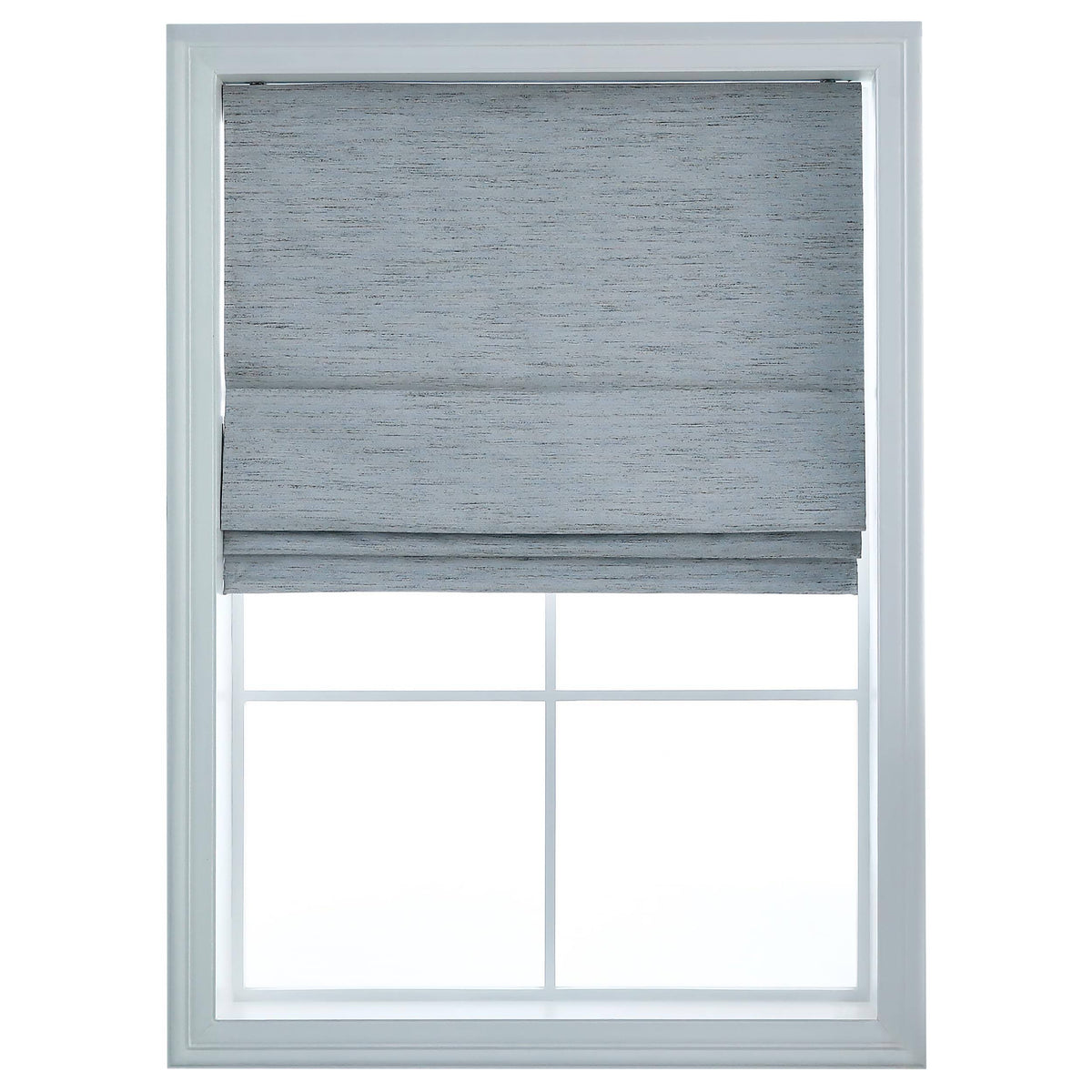 Belmar Washable Cordless Room Darkening Woven Fabric Roman Shades for Windows Pull-Down Blind for Home, Bedroom, Living Room, Kitchen, Two-Tone