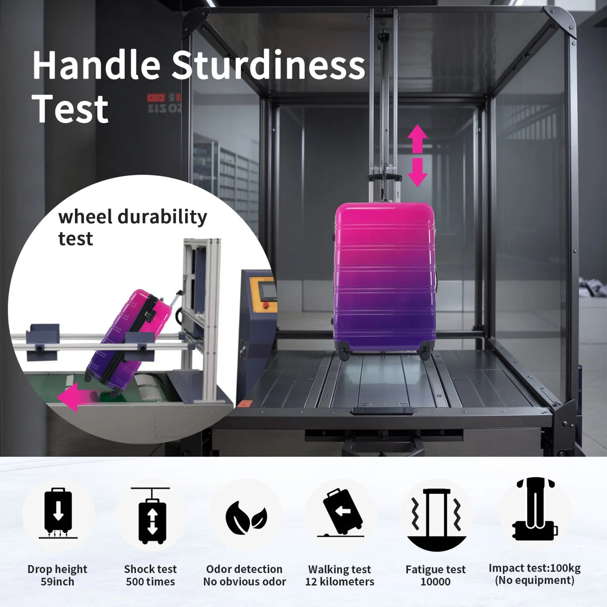 3 Piece Luggage Sets, Hard Shell Suitcase 20/24/28 in with TSA Lock and Spinner Wheels, Expandable Lightweight Travel Luggage for Men Women, Multicolor Purple