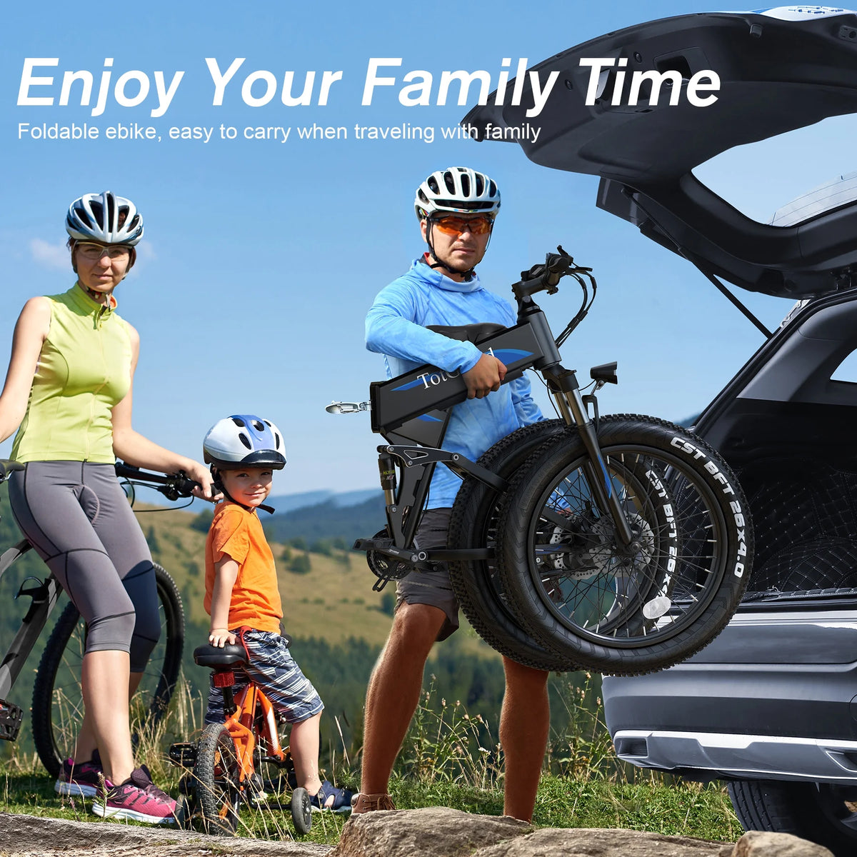 Totguard 26"x4" Electric Bike, Fat Tire 500W Ebike, Foldable Electric Bicycles E Bikes for Adults Electric 48V 10ah Battery, Dual Shock Absorber, Lockable Fork UL2849