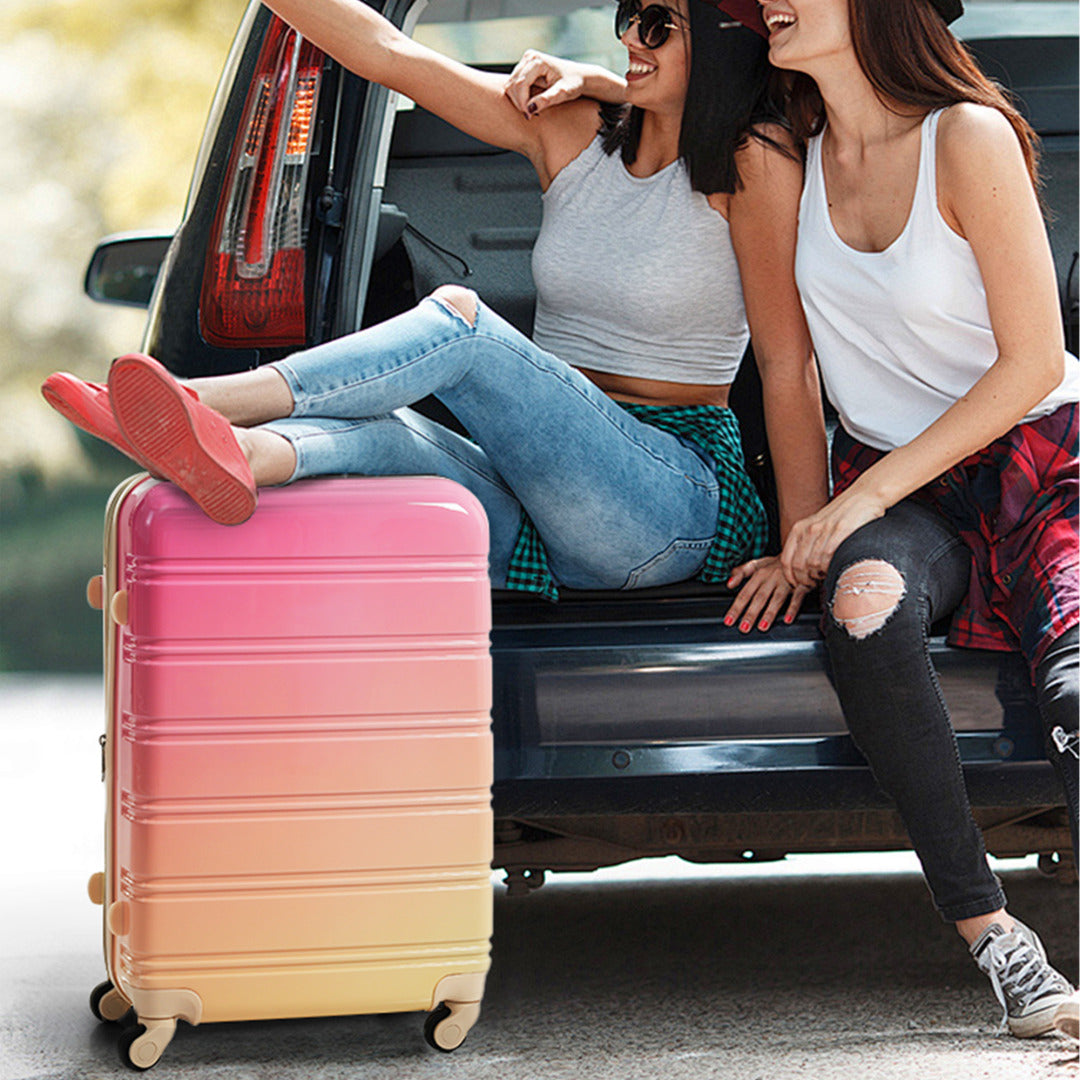 3 Piece Luggage Sets, Hard Shell Suitcase 20/24/28 in with TSA Lock and Spinner Wheels, Expandable Lightweight Travel Luggage for Men Women, Multicolor Purple