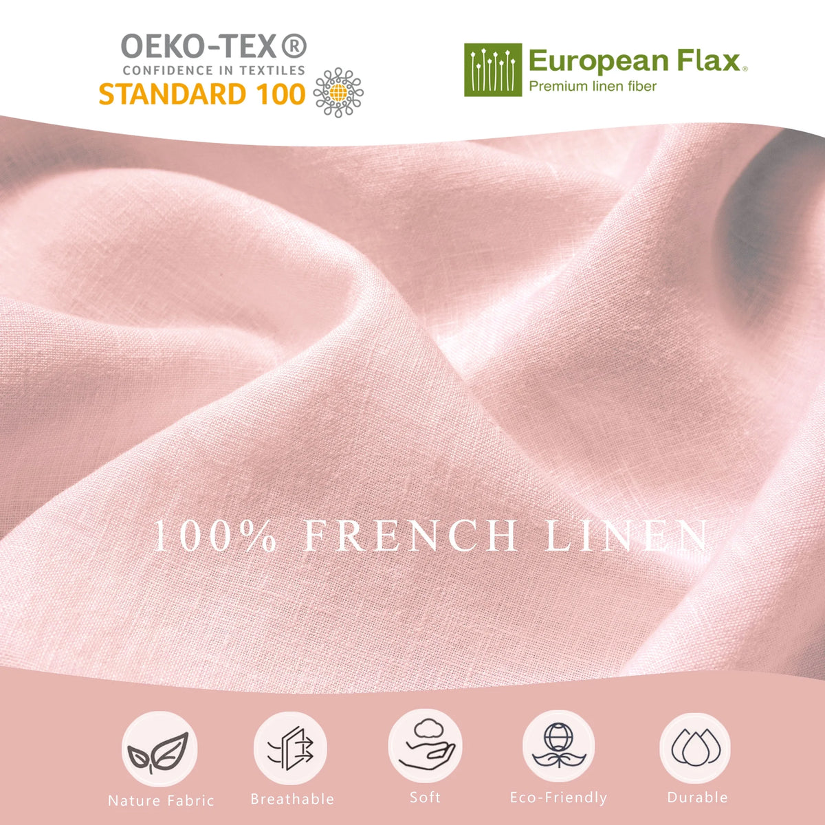 100% Pure Linen Duvet Cover with Button Closure and Corner Ties Soft & Breathable - Natural Full/Queen
