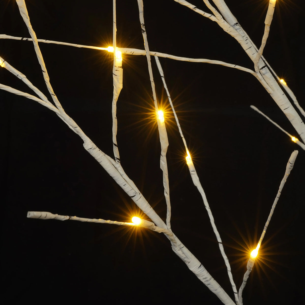 AECOJOY Set of Lighted Birch Tree, 4FT/5FT/6FT LED Artificial Tree with Warm White Lights, Christmas Tree for Decoration