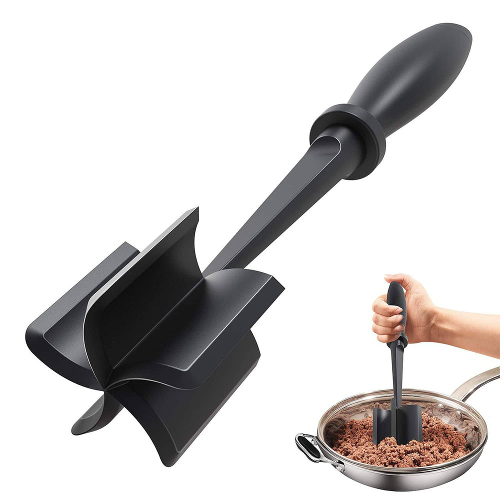 Upgrade Meat Chopper, Heat Resistant Meat Masher for Hamburger Meat, Ground Beef Smasher, Nylon Hamburger Chopper Utensil, Ground Meat Chopper, Non