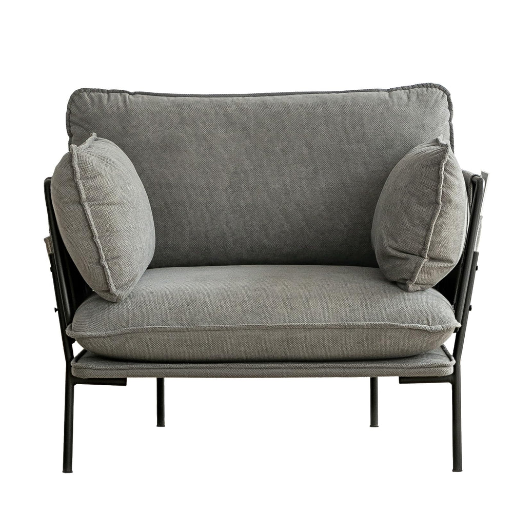 AECOJOY Modern Accent Chair Reading Chair with Pillow Upholstered Armchair for Adults