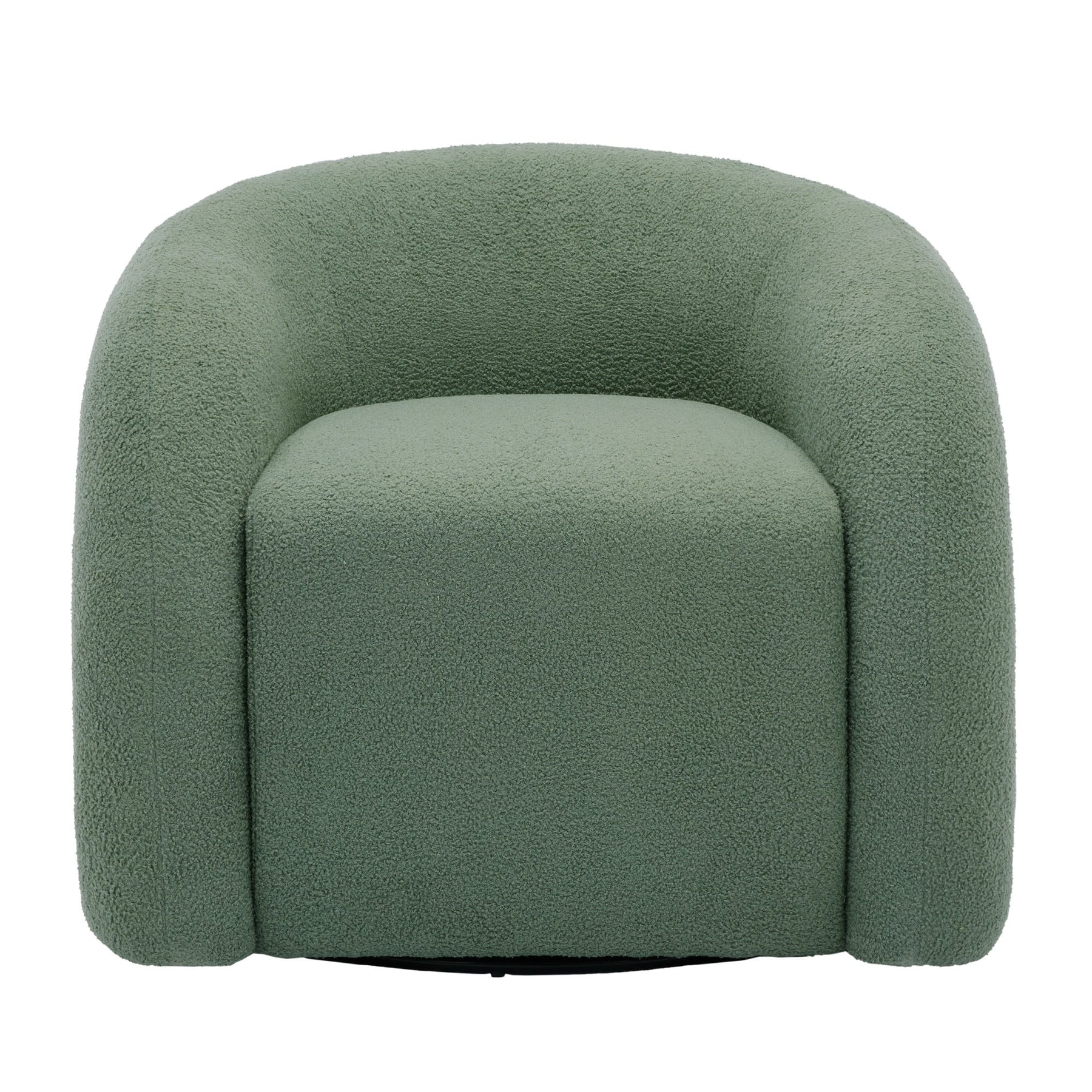 360 Swivel Accent Chair for Living Room, Boucle Barrel Armchair Single Sofa Chair Reading Chair, Sage Green