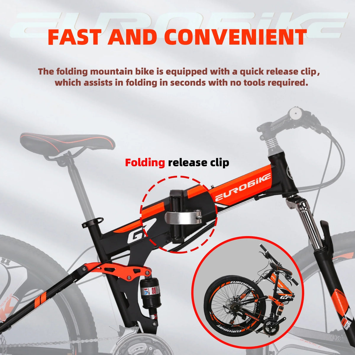 Eurobike 27.5" Full Suspension Folding Mountain Bike Foldable Frame Bicycle Disc Brakes Men or Women Bikes for Afults Green