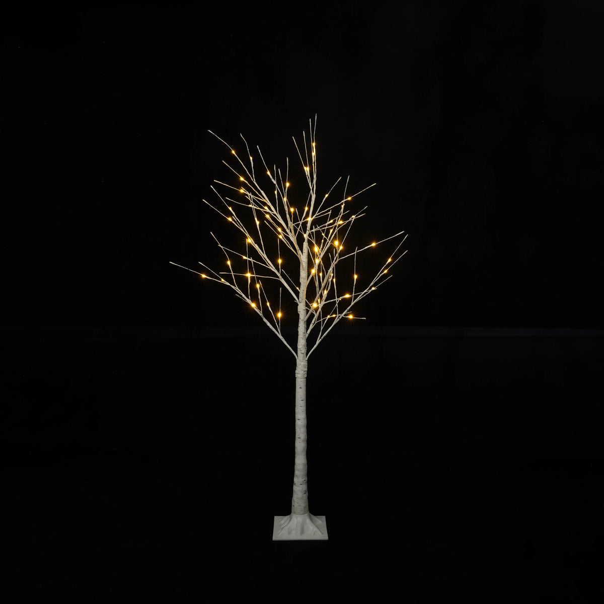 AECOJOY Set of Lighted Birch Tree, 4FT/5FT/6FT LED Artificial Tree with Warm White Lights, Christmas Tree for Decoration