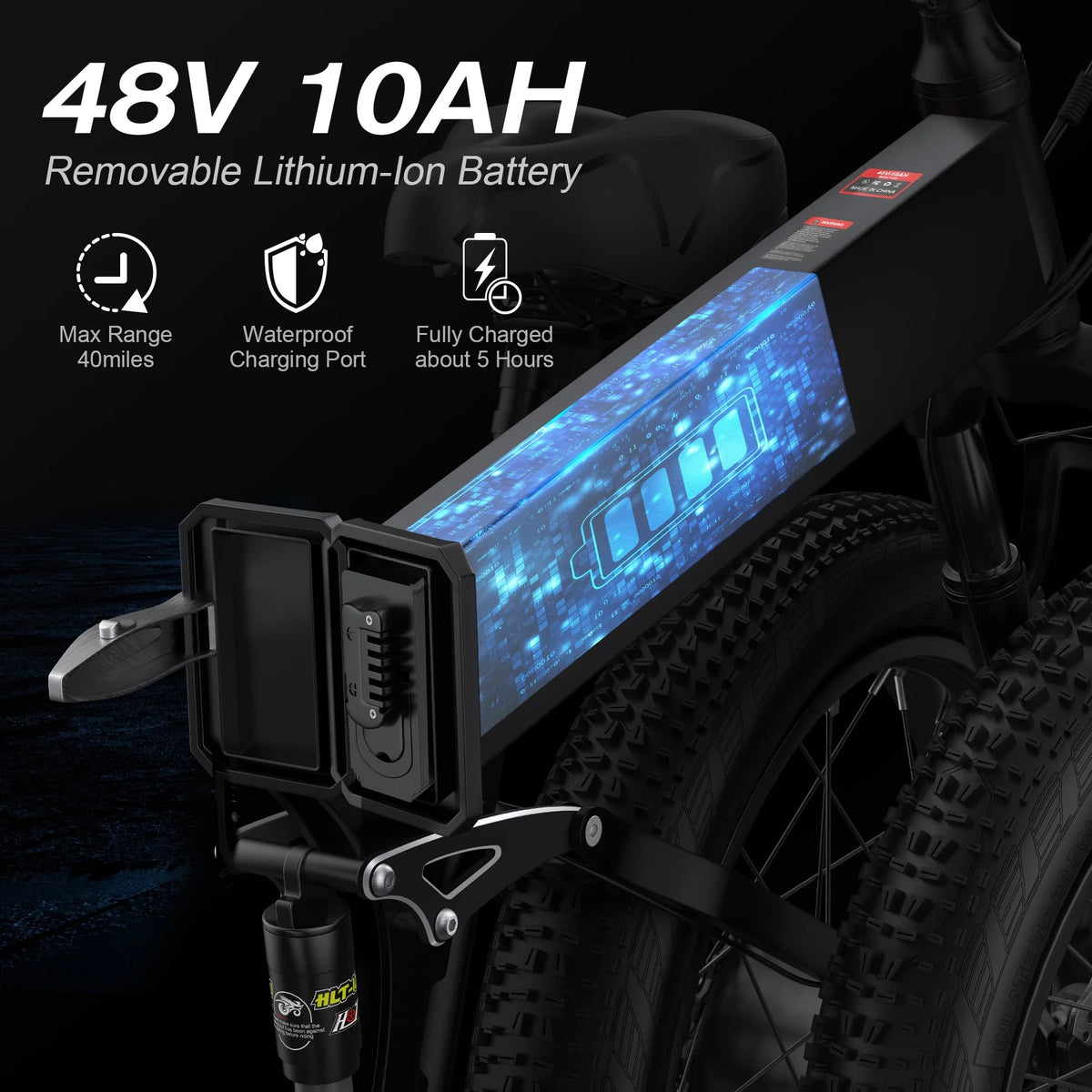 Totguard 26"x4" Electric Bike, Fat Tire 500W Ebike, Foldable Electric Bicycles E Bikes for Adults Electric 48V 10ah Battery, Dual Shock Absorber, Lockable Fork UL2849