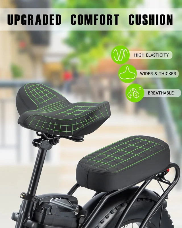 Electric Bike for Adults 20'', 800W UL2849 48V 32AH 110miles Long Range Ebike up to 30mph Full Suspension E - Mountain Bike 4.0 Fat Tire Off - Road, 2 Seats Outdoor Dual Disc Brakes Electric Bicycle