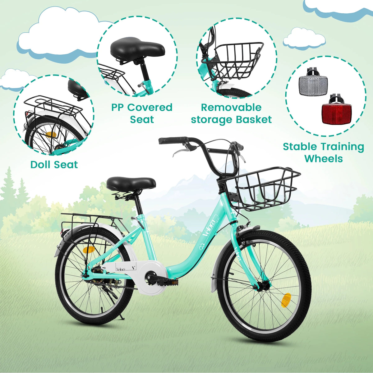 20 in Kids Bike for Boys & Girls Age 5 - 10, Children'S Bicycle with Front Basket & Rear Rack, Commuter Bike for School & Leisure