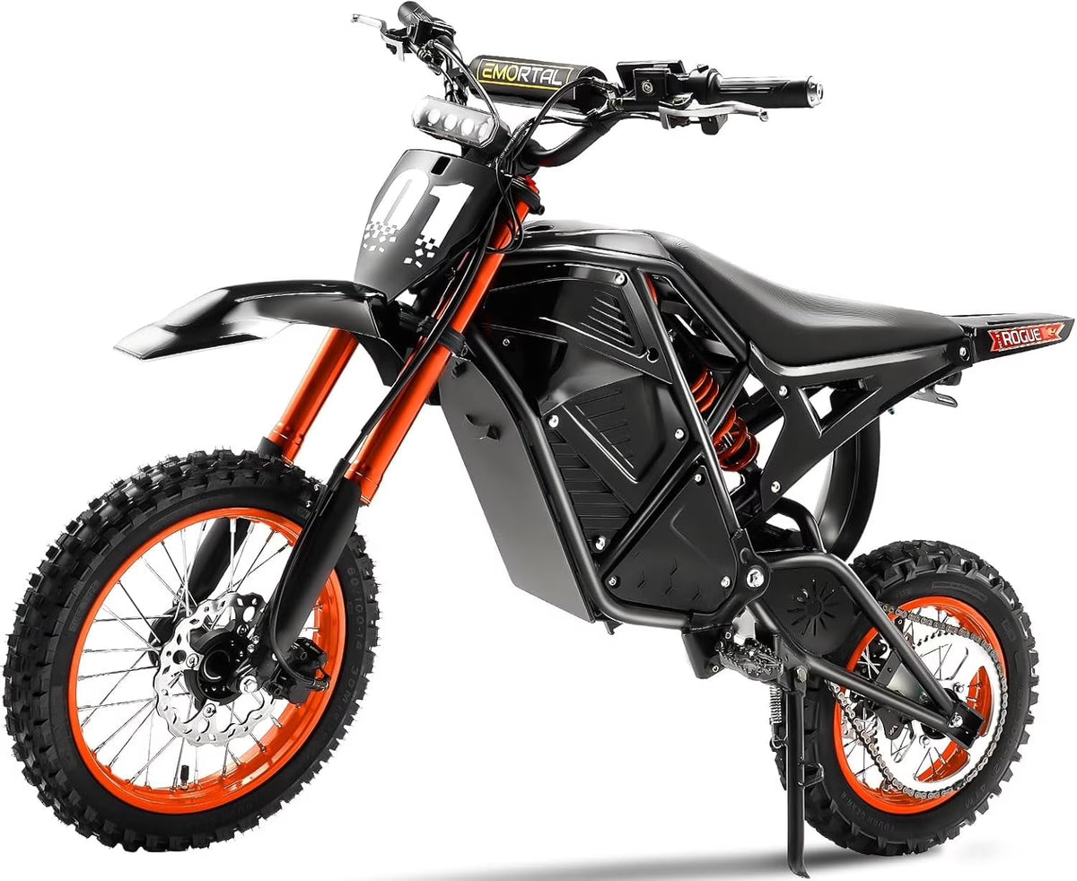 2000W Electric Dirt Bike for Adults Ridingtimes GT73 UL2849, Brushless Hub Motor, 18.2ah*2 Electric Bike with 25\ Tires Digital Screen Carbon Steel