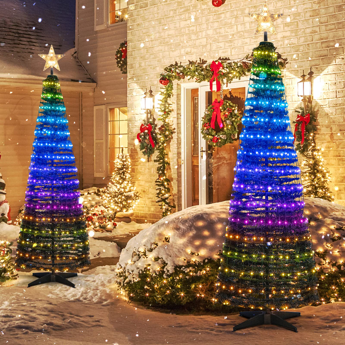 Tangkula 6.2FT Pop-Up Christmas Tree with 282 LED Lights