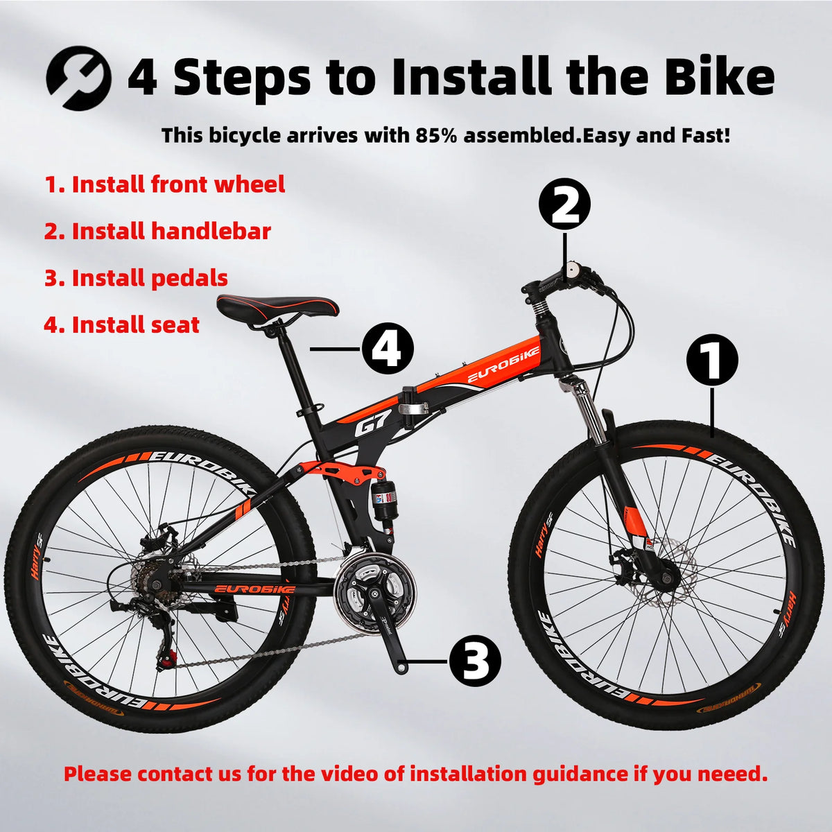 Eurobike 27.5" Full Suspension Folding Mountain Bike Foldable Frame Bicycle Disc Brakes Men or Women Bikes for Afults Green