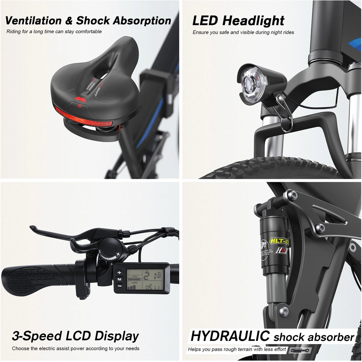 Totguard 26"x4" Electric Bike, Fat Tire 500W Ebike, Foldable Electric Bicycles E Bikes for Adults Electric 48V 10ah Battery, Dual Shock Absorber, Lockable Fork UL2849