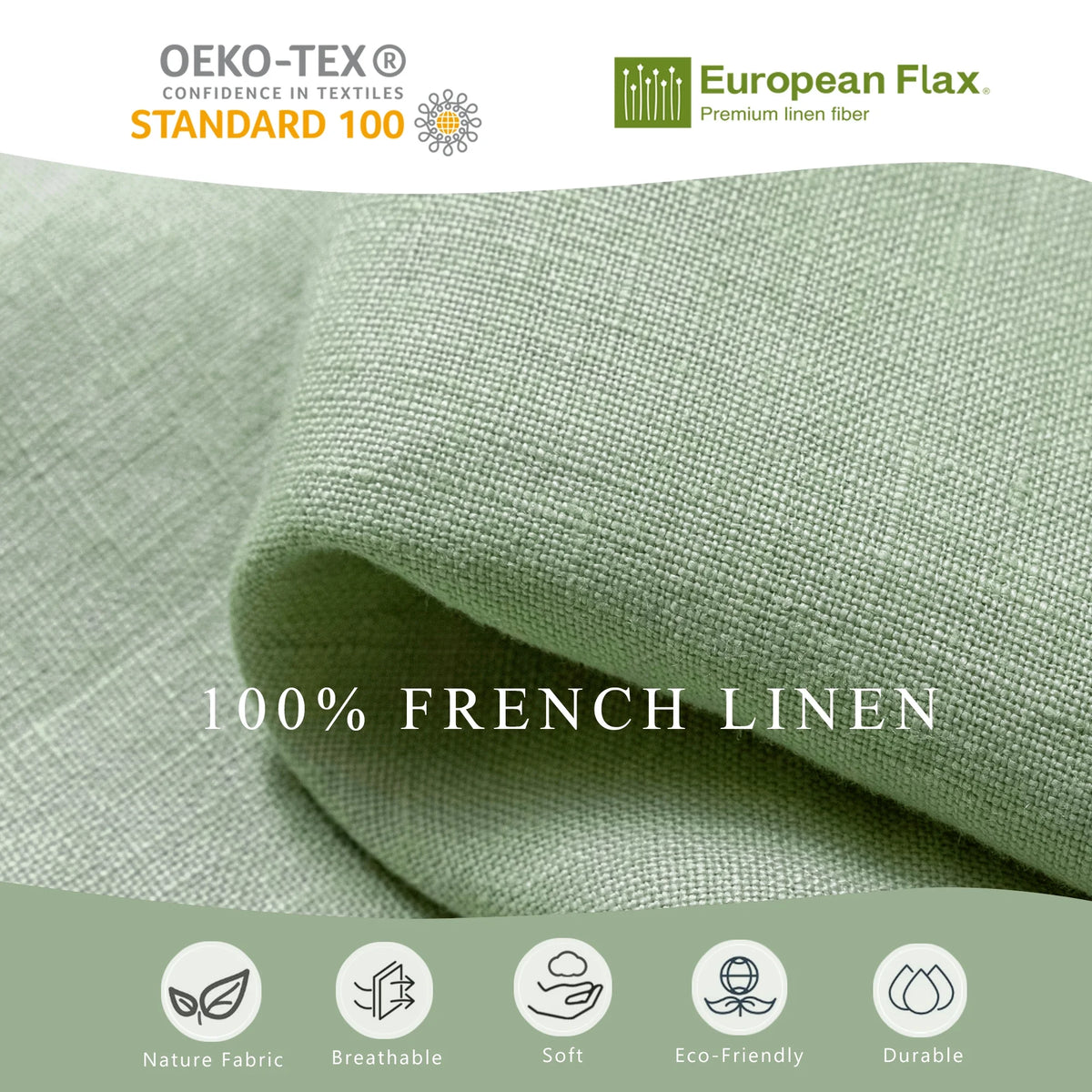 100% Pure Linen Duvet Cover with Button Closure and Corner Ties Soft & Breathable - Natural Full/Queen
