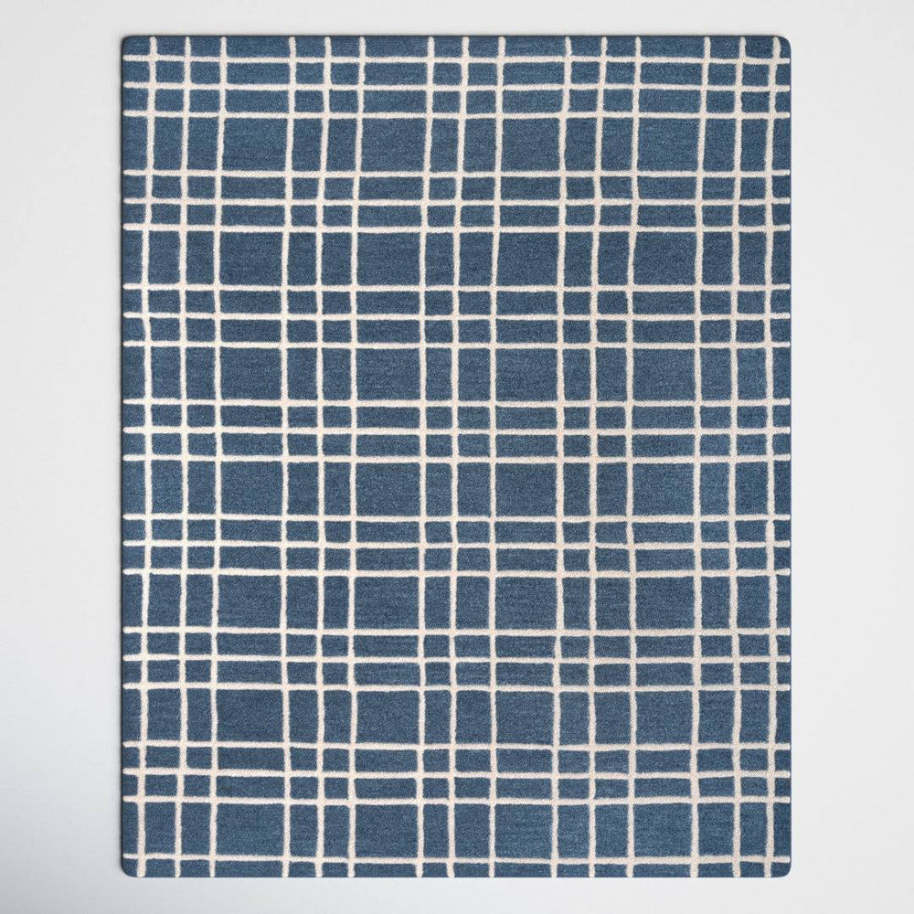 Alec Plaid Handmade Tufted Wool Blue Area Rug Joss & Main Rug Size: Rectangle 7'9" x 9'9"