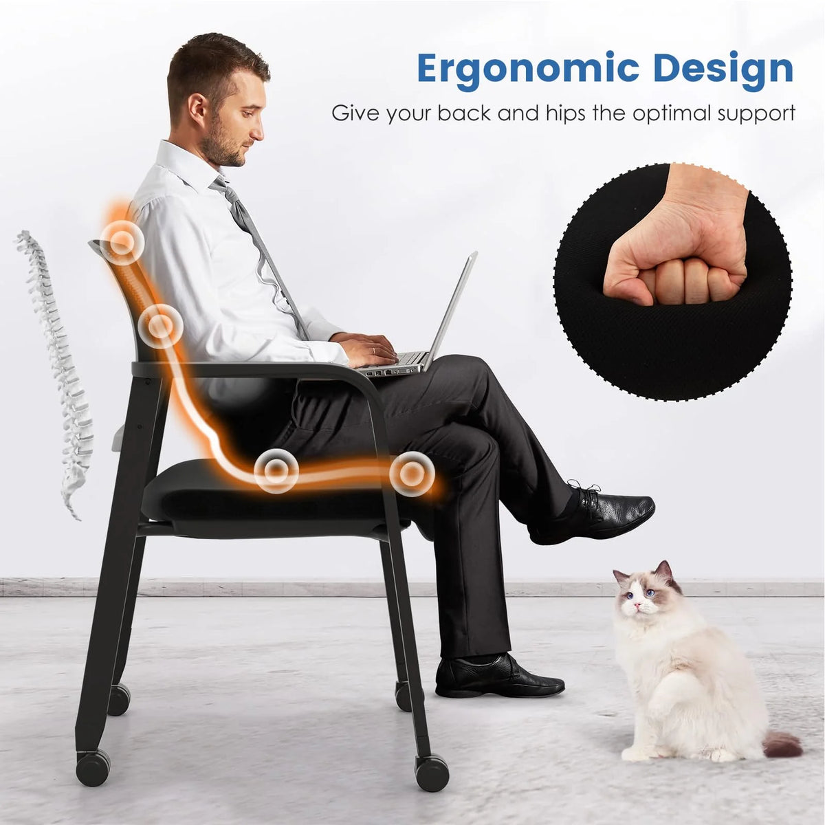 Tangkula Rolling Conference Room Chairs Set of 12